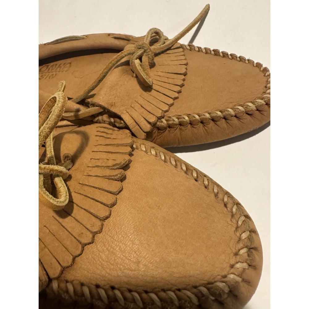 Minnetonka Chamois Leather Light Brown Driving Moccasins Size 7